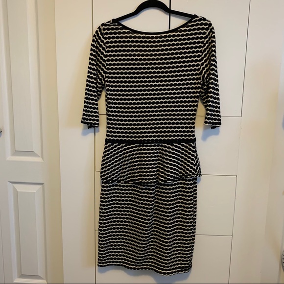 Black & White Peplum Dress - Picture 3 of 5